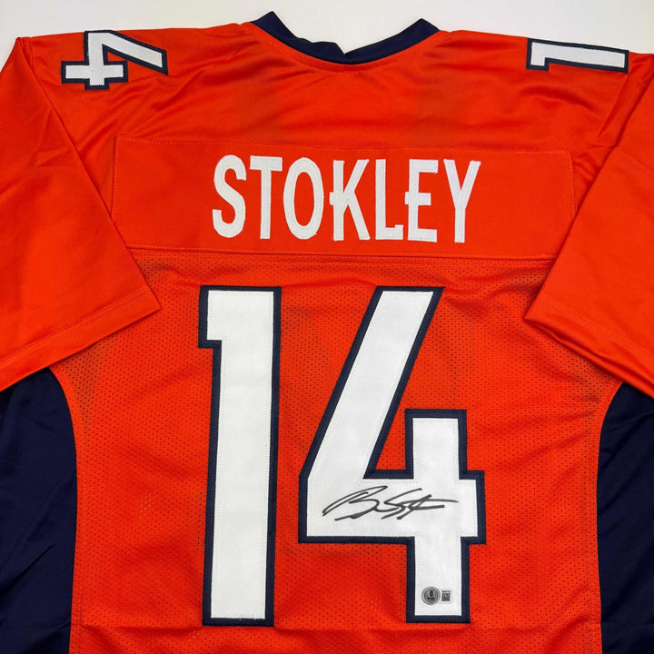 Autographed/Signed Brandon Stokley Denver Orange Jersey Beckett BAS COA