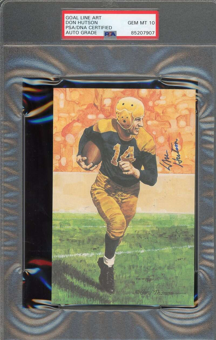 Don Hutson Gem Mint 10 PSA DNA Signed Goal Line Art Card GLAC Autograph