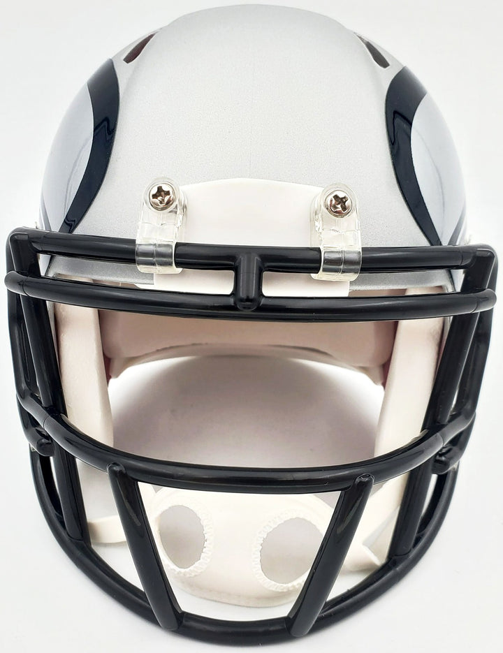 Russell Wilson Signed AMP Seattle Seahawks Speed Mini Helmet In Blue RW Holo