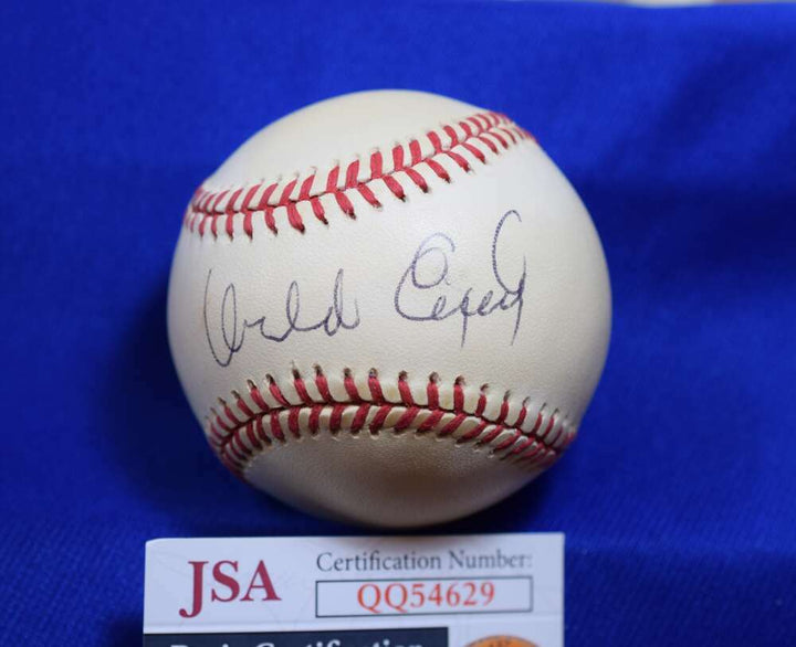 Orlando Cepeda JSA Coa Autograph National League ONL Signed BasebaLL