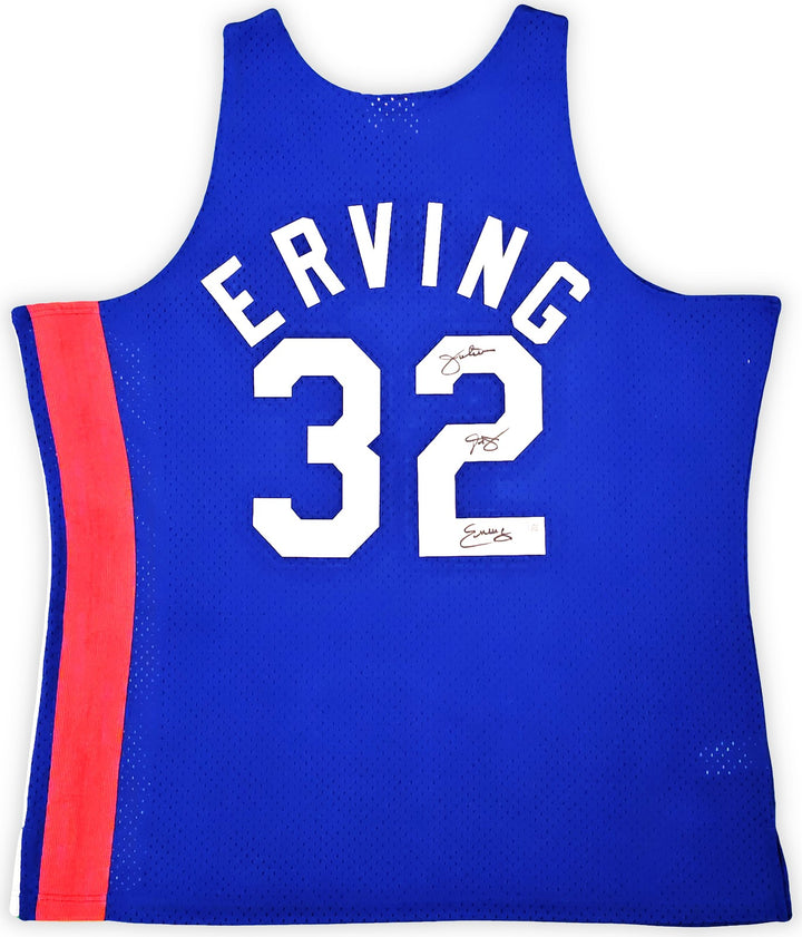 ABA Nets Julius Dr J Erving Auto Blue Mitchell Ness 73 Swingman Jersey 2X BAS