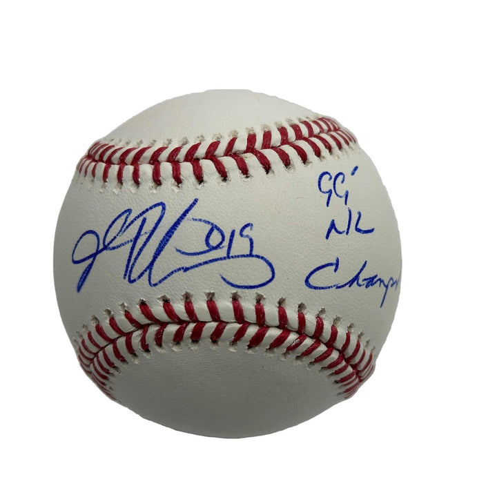 Autographed/Signed John Rocker 99 NL Champs Rawlings ROML JSA COA