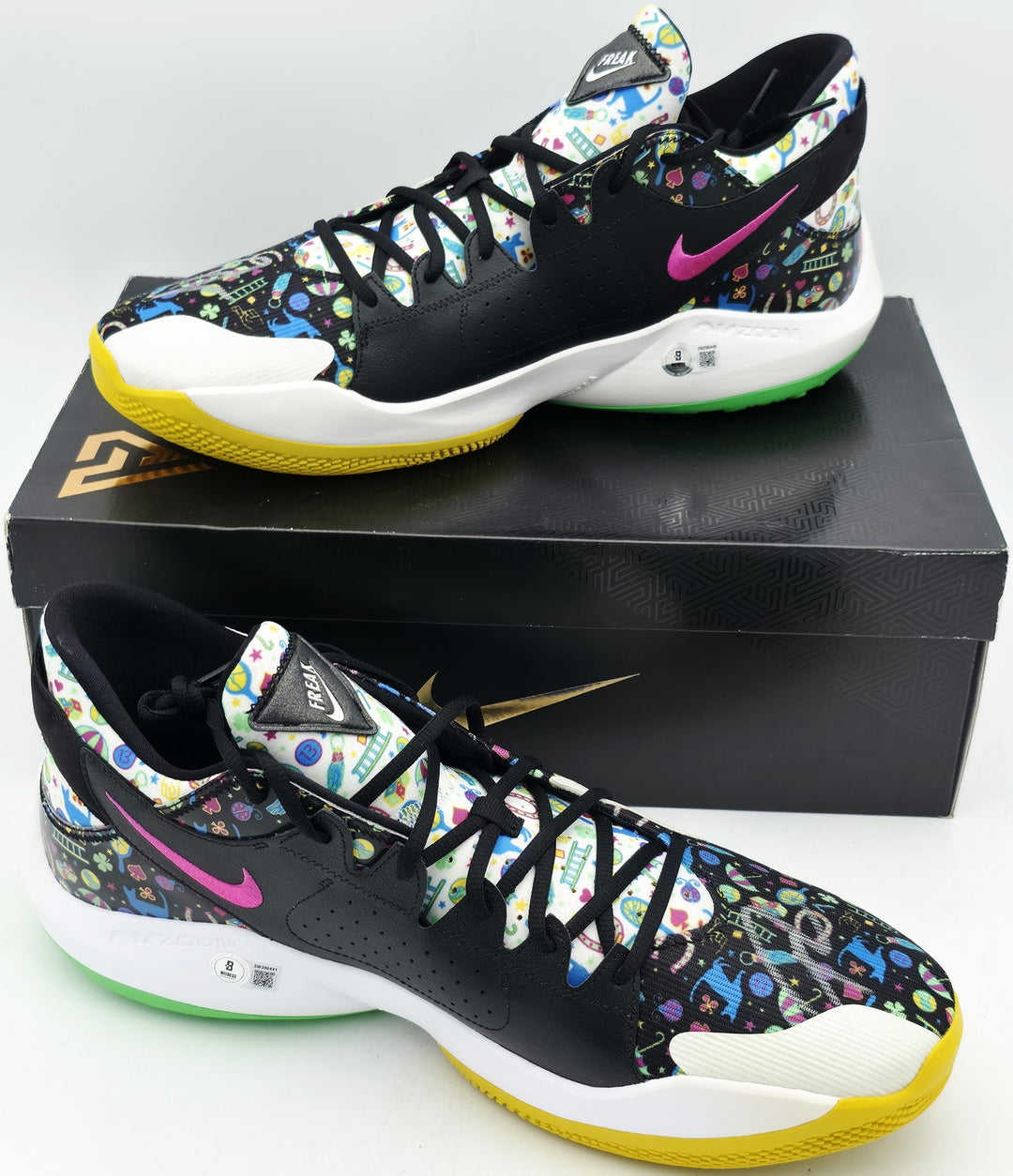 Giannis Signed PE Promo Nike Zoom Freak 5 Shoes Size 17 BAS Witness