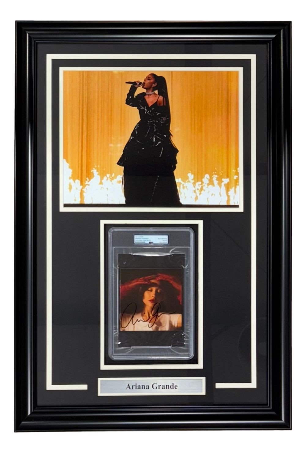 Ariana Grande Signed Framed Eternal Sunshine CD Insert w/ 11x14 Photo 2 PSA
