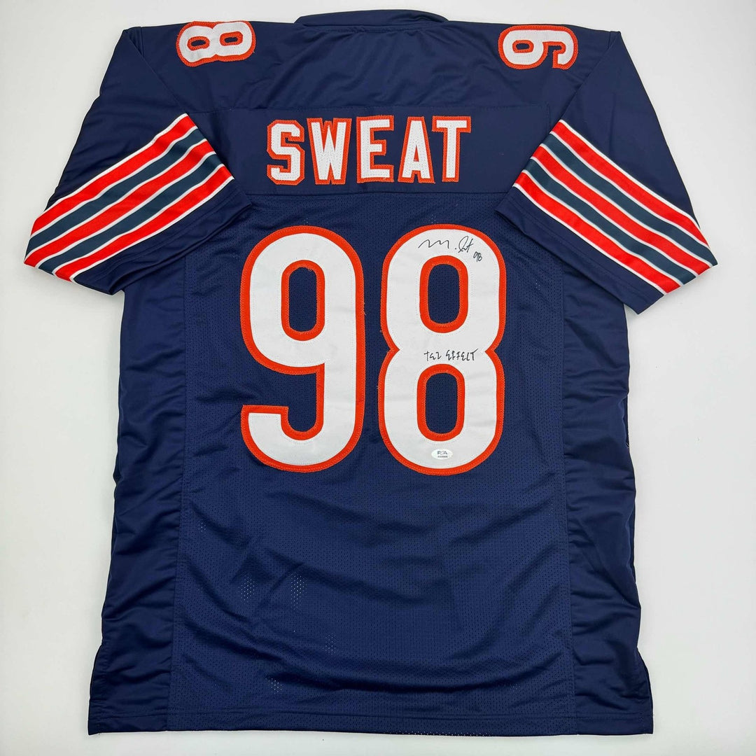 Autographed/Signed Montez Sweat Tez Effect Chicago Blue Jersey PSA COA