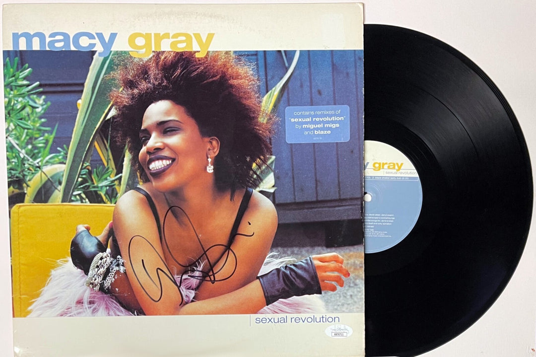 Macy Gray signed 2001 Sexual Revolution Album Cover/LP/Vinyl/Record (R&B) -JSA
