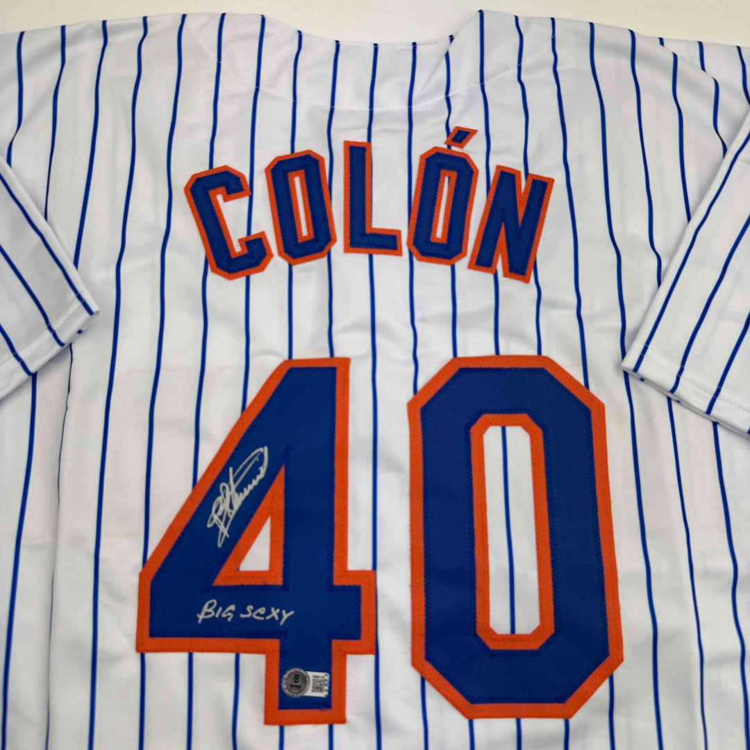 Autographed/Signed Bartolo Colon Big Sexy Insc New York Jersey Beckett COA