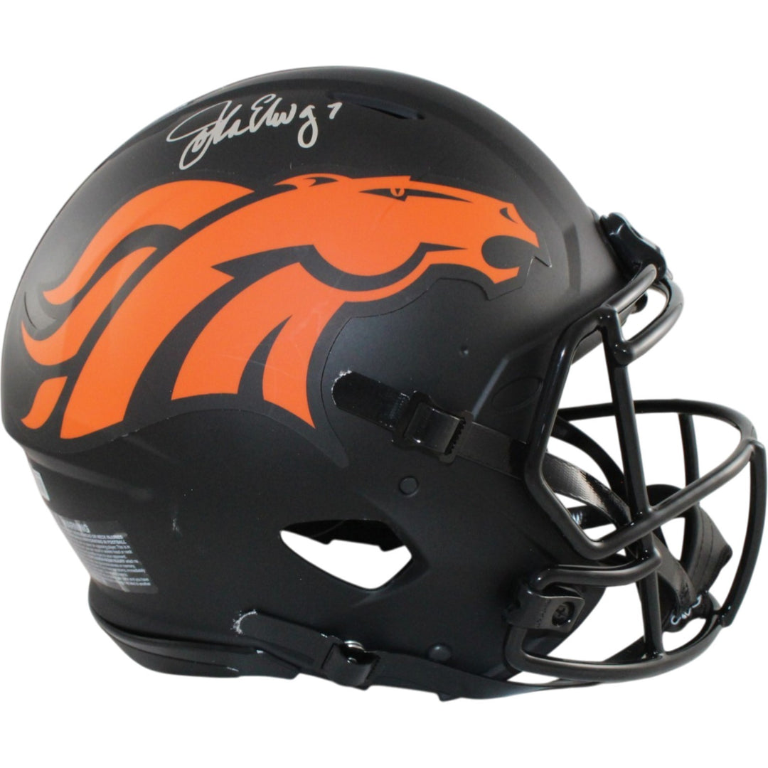 John Elway Autographed Denver Broncos Pro Eclipse Helmet Beckett Witness 55254