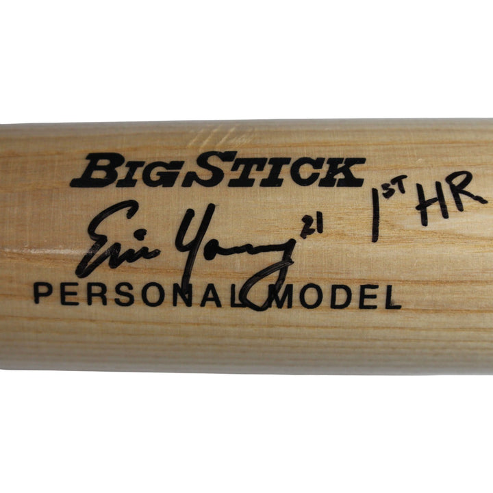Eric Young Autographed Colorado Rockies '93 Opening Day Bat 1st HR Beckett 53387