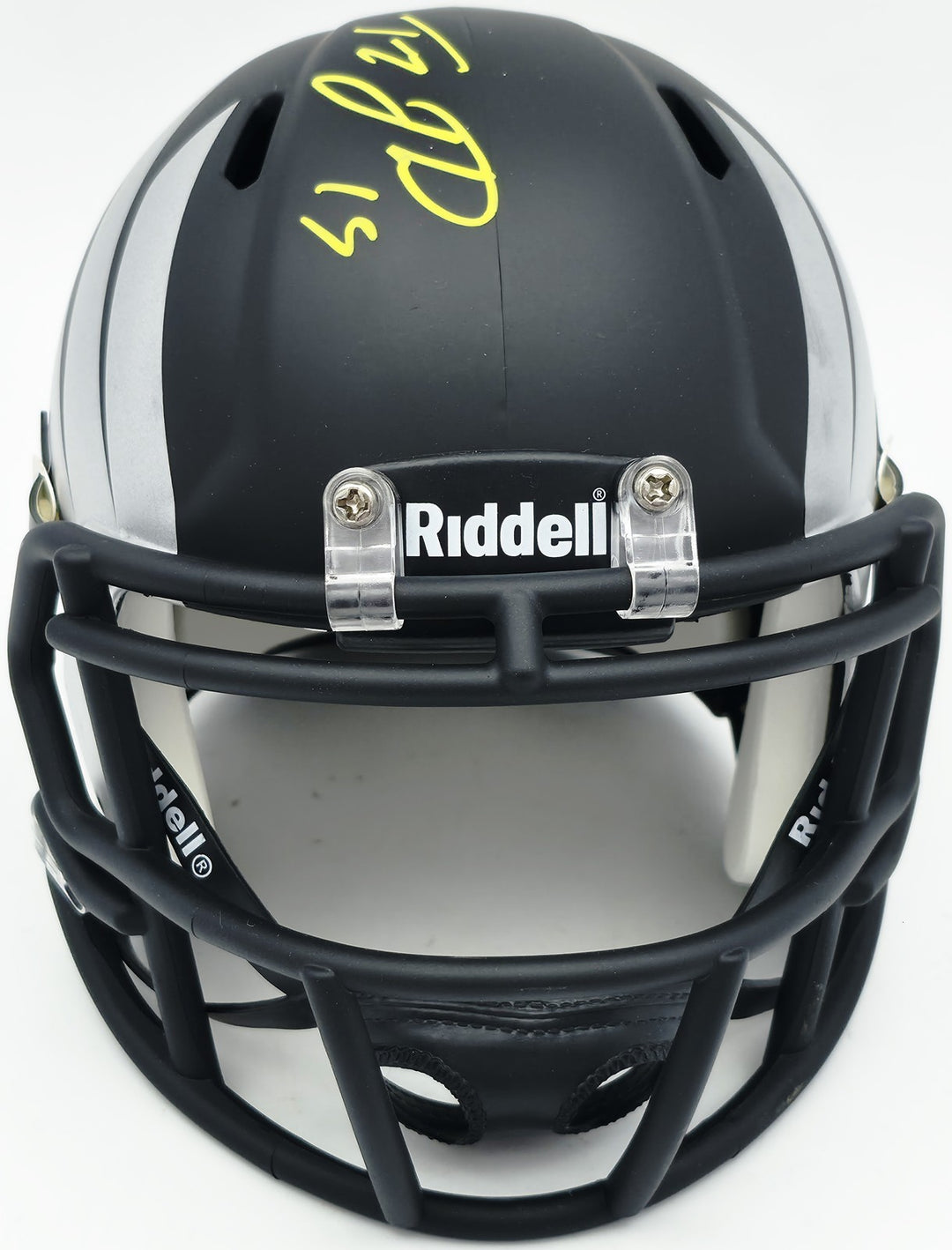 Tez Johnson Signed Oregon Ducks Matte Black Speed Mini Helmet JSA Witness