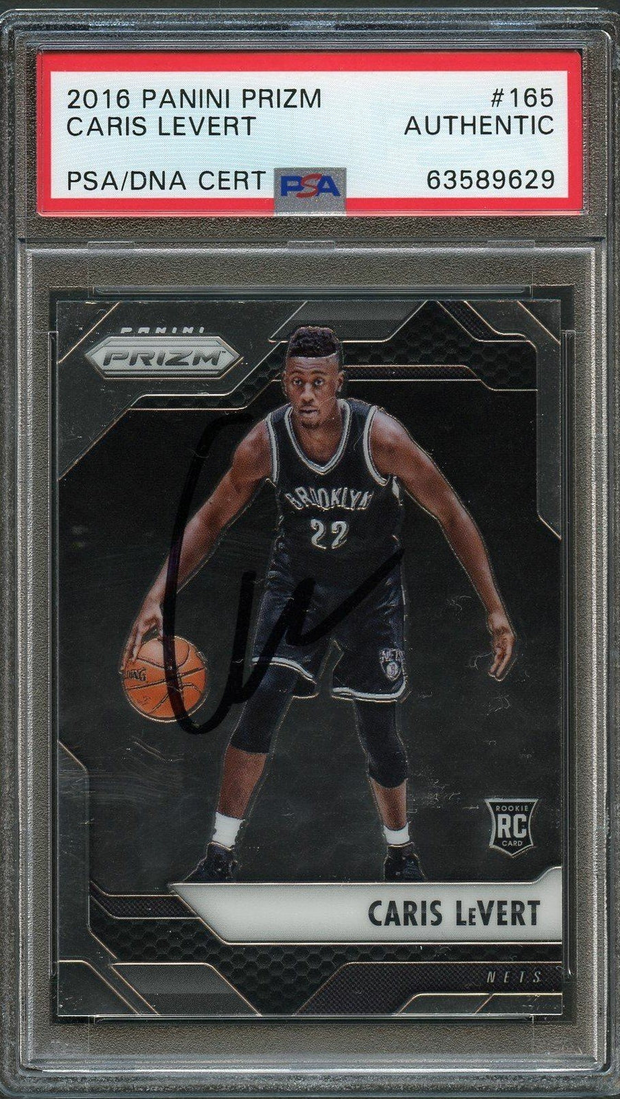 2016-17 Panini Prizm #165 Caris Levert Signed Card AUTO PSA Slabbed Nets
