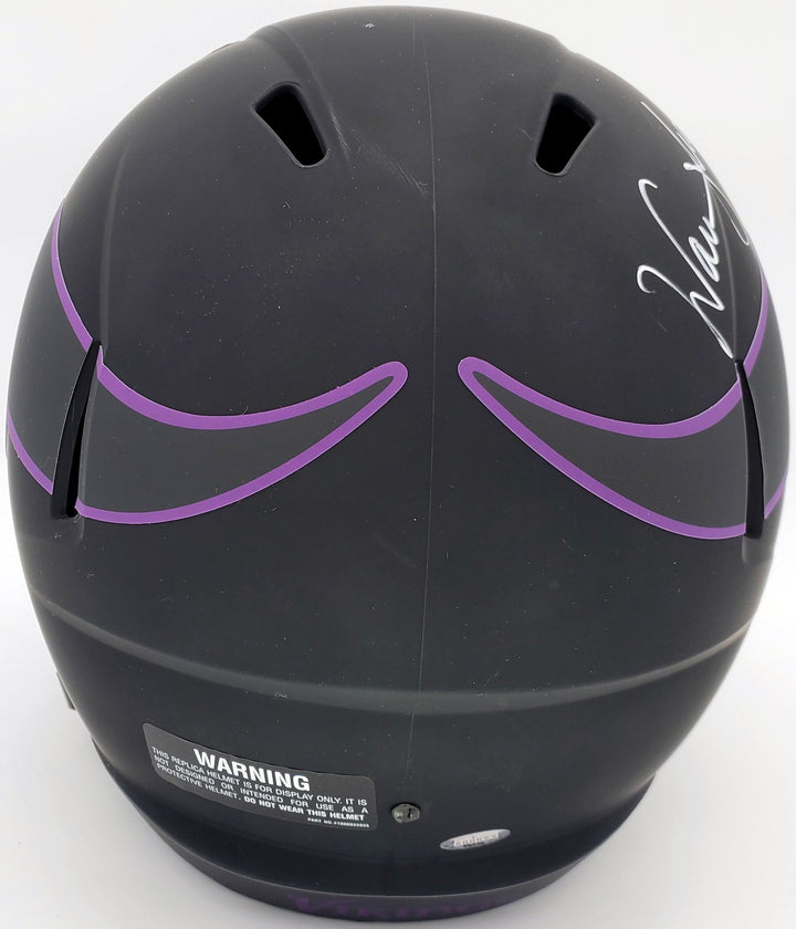 Warren Moon Signed Minnesota Vikings Eclipse Black Full Size Speed Replica