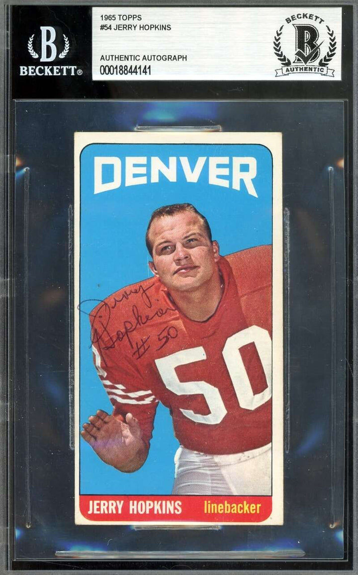 Jerry Hopkins Beckett BAS Signed 1965 Topps Autograph