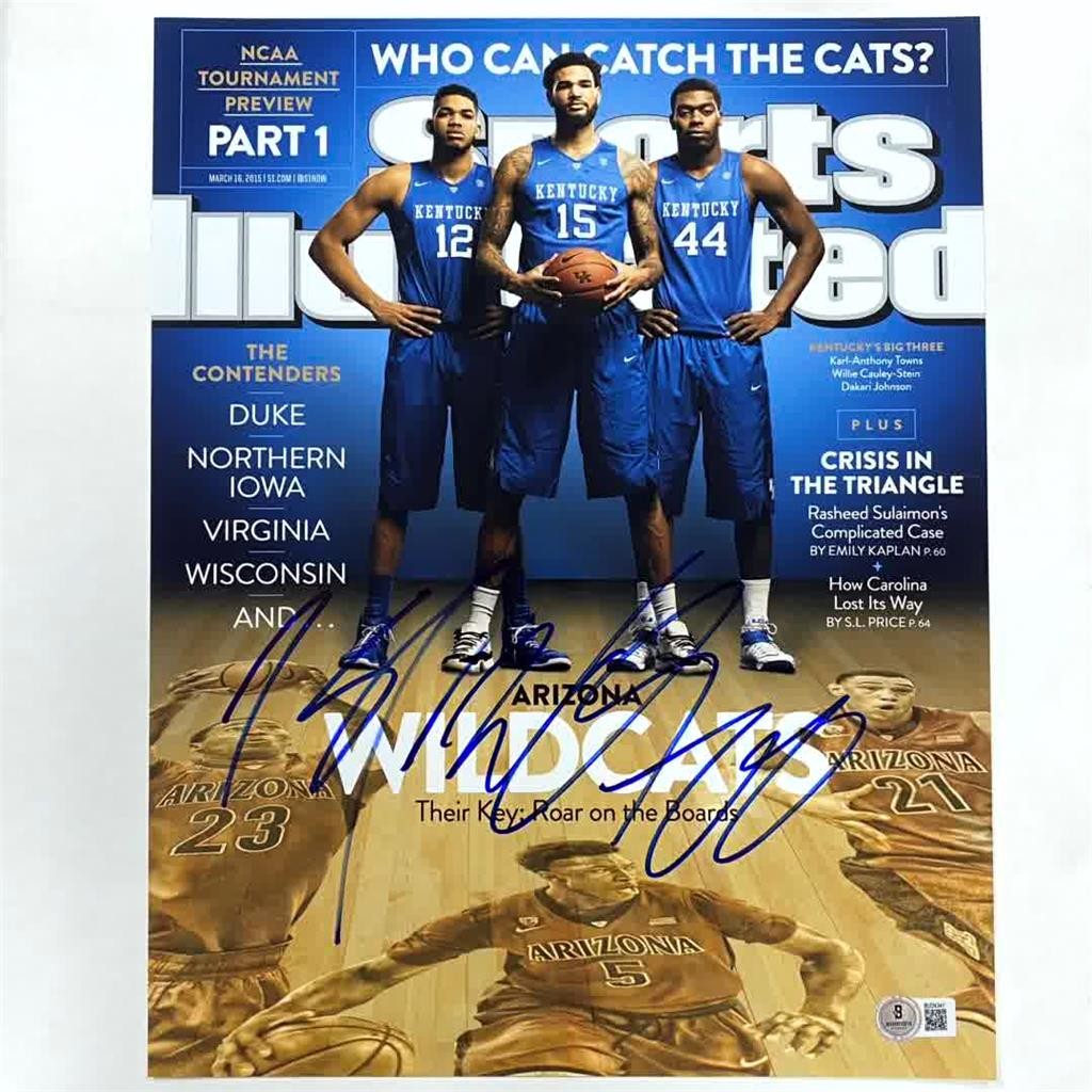 Karl Anthony Towns & Willie Cauley-Stein signed SI 11x14 photo auto Beckett BAS