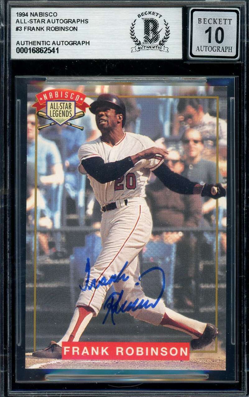 Frank Robinson Gem Mint 10 Beckett BAS Signed 1994 Nabisco All Star Autograph
