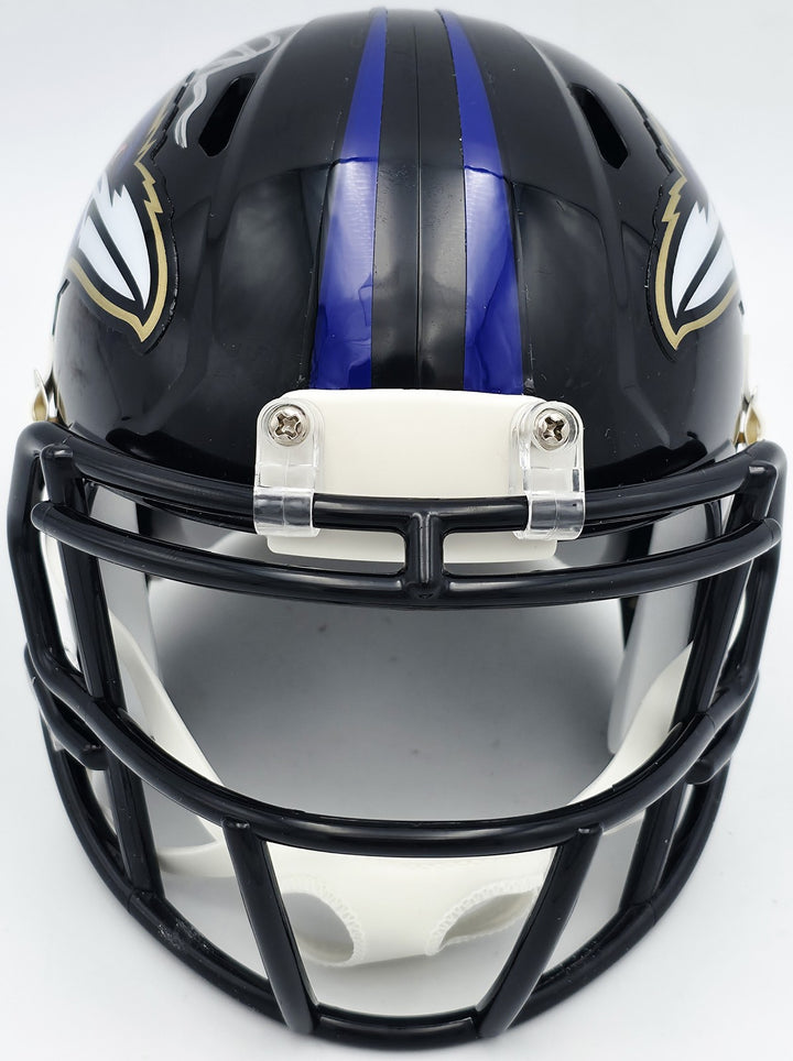 Terrell Suggs Auto Signed Baltimore Ravens Black Speed Mini Helmet Beckett Wit