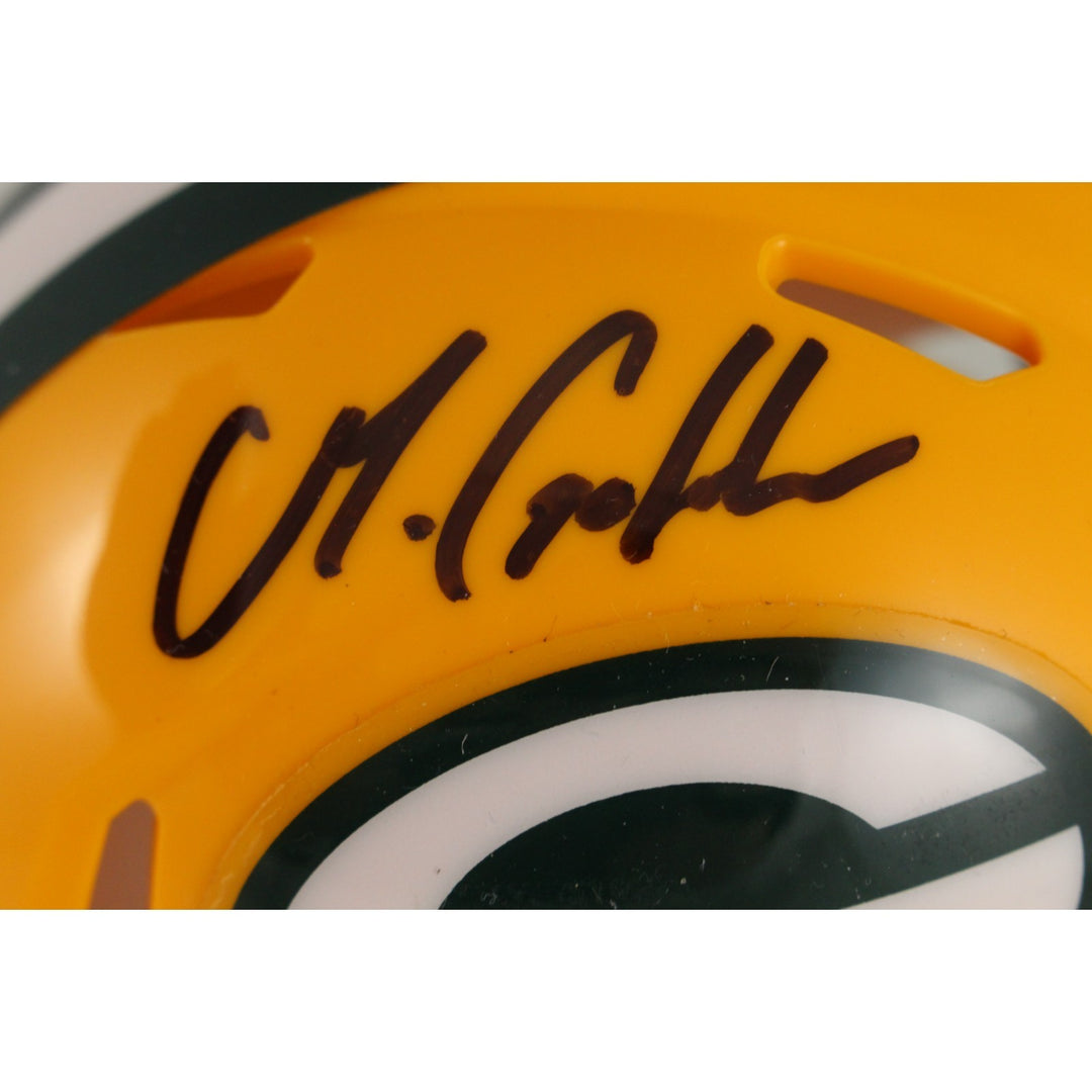 Matthew Golden Autographed/Signed Green Bay Packers Mini Helmet Beckett 53624