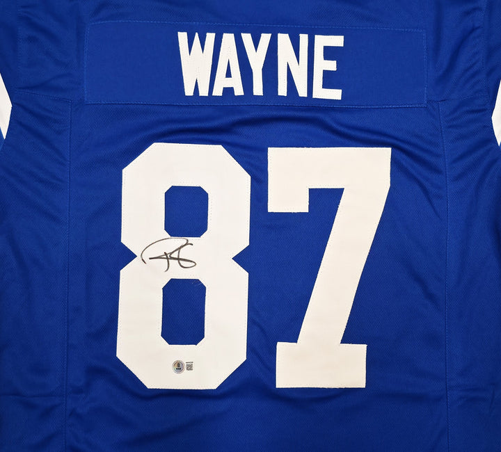 Indianapolis Colts Reggie Wayne Signed Blue Jersey Beckett BAS Witness