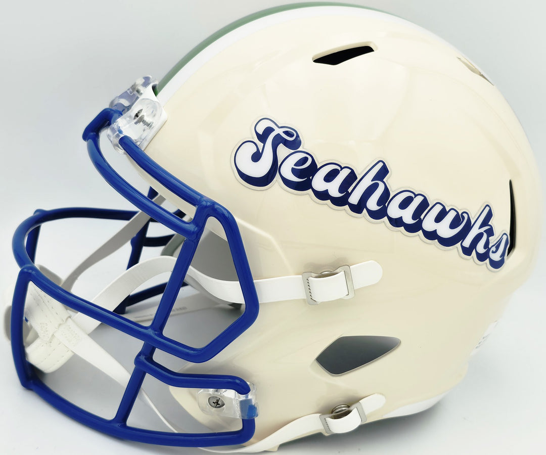 Earl Thomas III Signed Seahawks Cream Retro Full Sz Rep Speed Helmet Beckett Wit