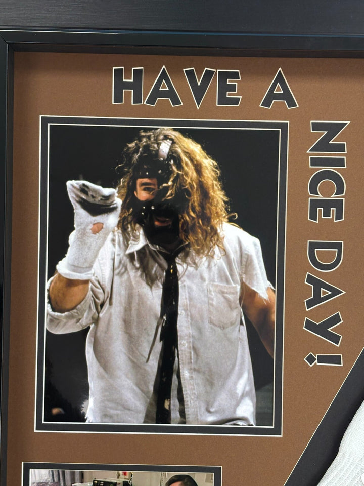Mankind Mick Foley Autographed Mr. Socko Authentic Drawing Framed JSA WWE Signed