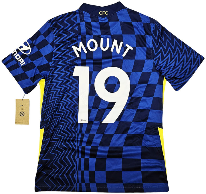 Chelsea F.C. Mason Mount Auto Signed Blue Nike Jersey Size M in Silver Beckett