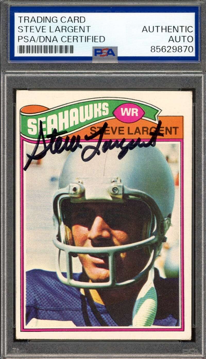 Steve Largent PSA DNA Signed 1977 Topps Rookie Autograph Seahawks