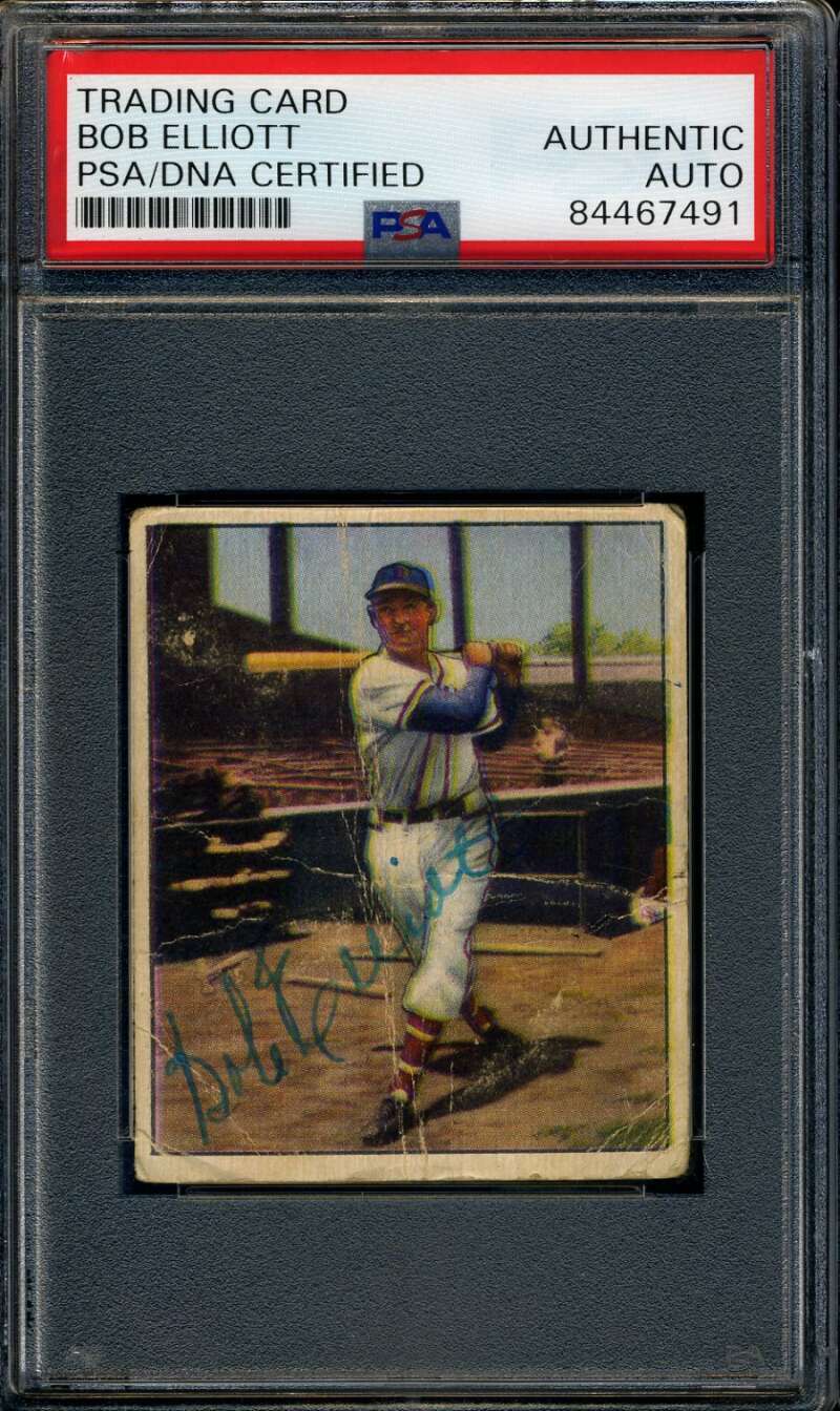 Bob Elliott D.66 PSA DNA Signed 1950 Bowman Autograph Boston Braves
