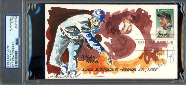 Nolan Ryan PSA DNA Signed 1989 Wild Horse Cache FDC Hi Quality Hand Painted