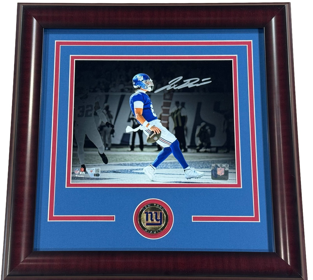 Jaxson Dart Signed 8x10 Framed Photo NY Giants 1st Career TD Auto Fanatics COA