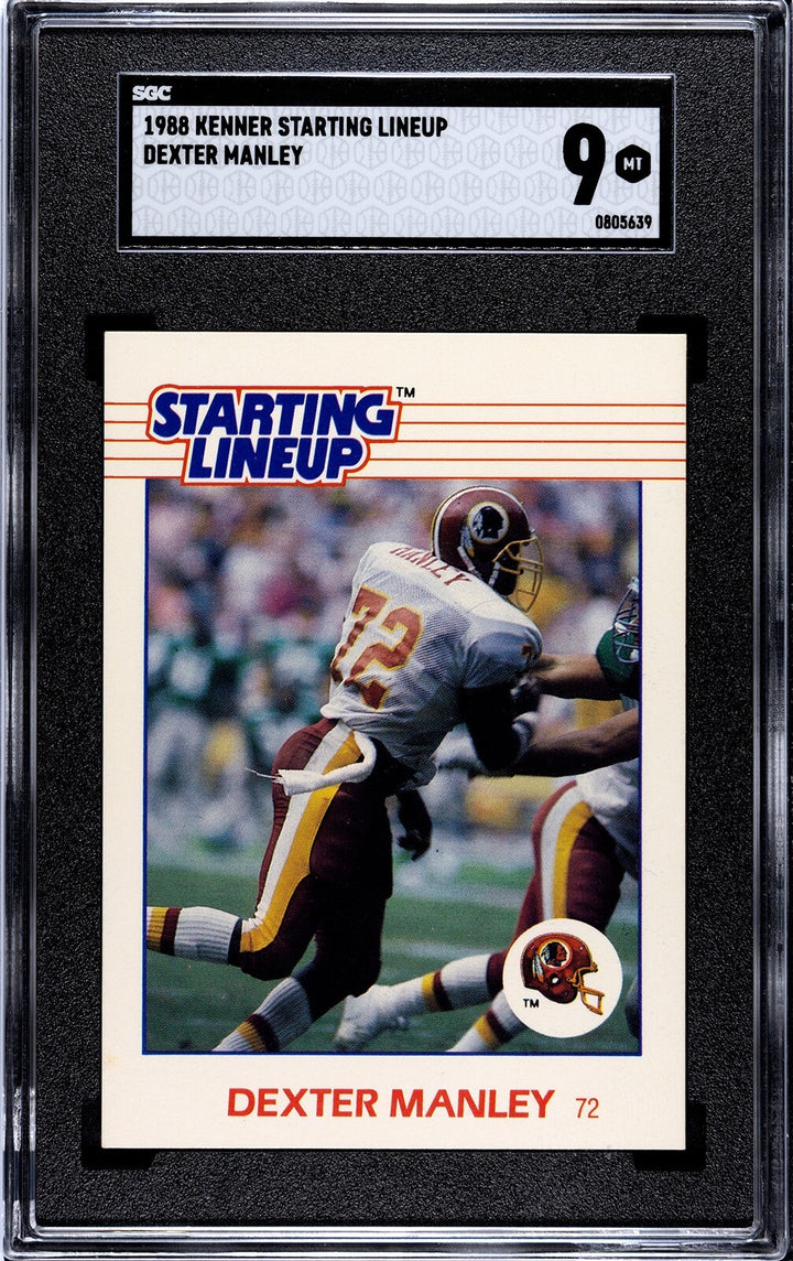 Dexter Manley 1988 Kenner NFL Starting Lineup Card Washington - SGC Graded 9 MT
