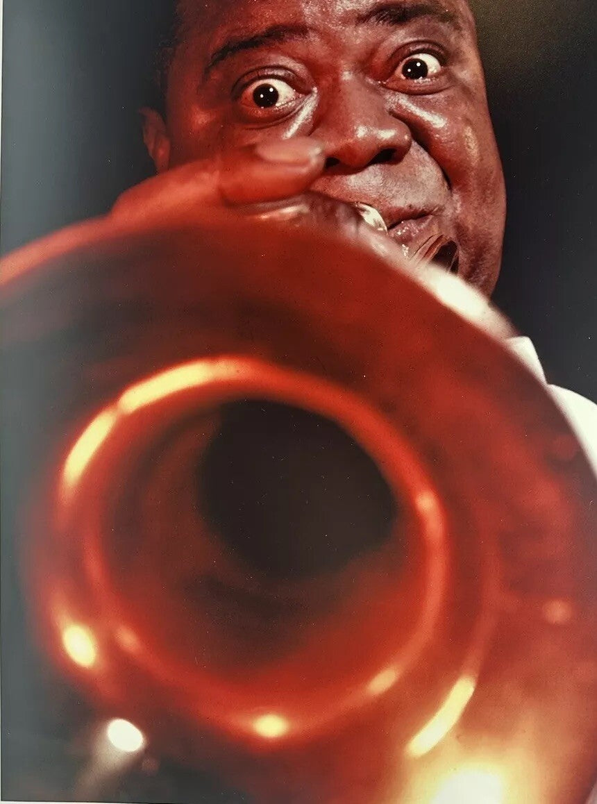 Louis Armstrong 1949 Original Time Life Off Negative 16x20 Photo Jazz Music Rare