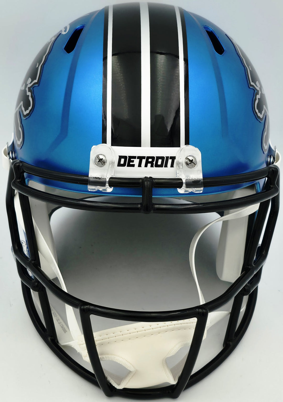 Barry Sanders Auto Lions 2024 Alt Blue Full Size Speed Replica Helmet Beckett