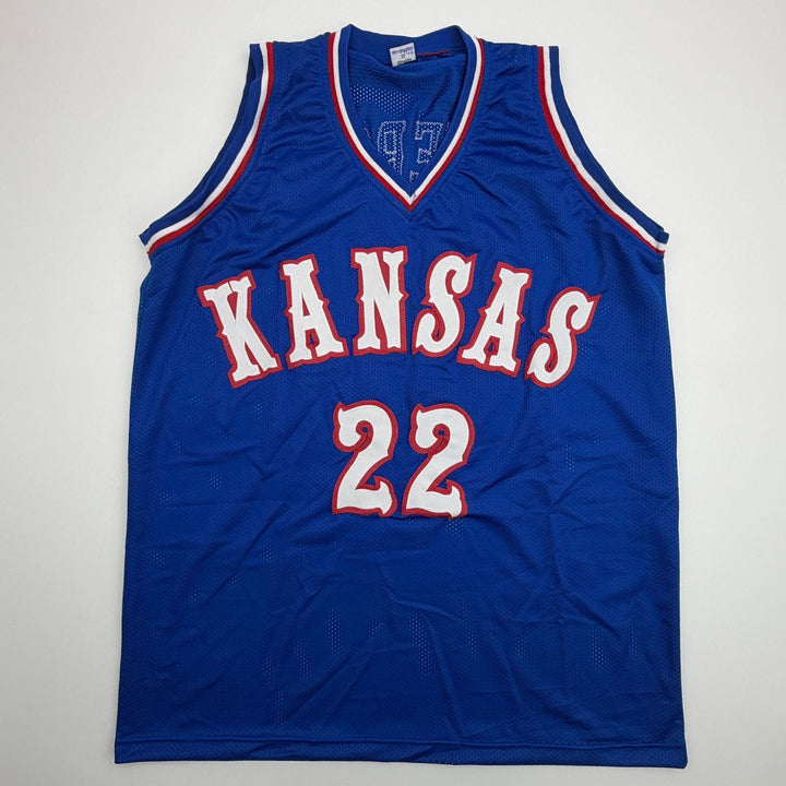 Autographed/Signed Darryn Peterson Kansas Blue Jersey Beckett BAS COA