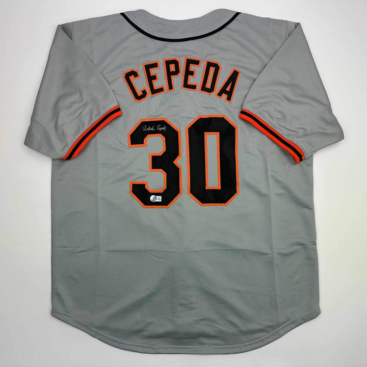 Autographed/Signed ORLANDO CEPEDA San Francisco Grey Jersey JSA COA Auto