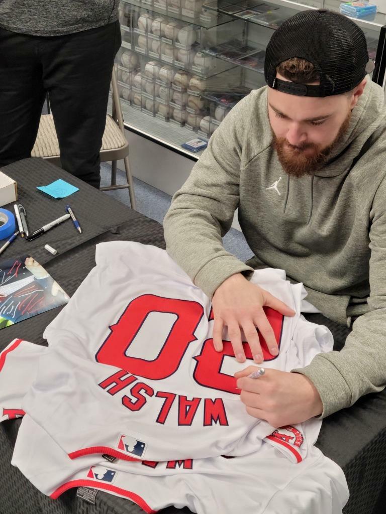 Jared Walsh signed White Los Angeles Angels Jersey autograph BAS Beckett Witness