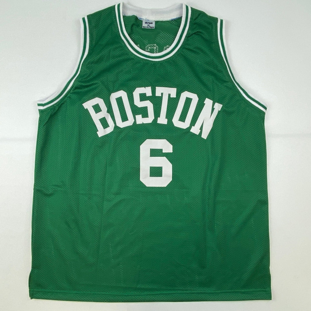 Signed Bill Russell Boston Green Jersey Hollywood Collectibles COA