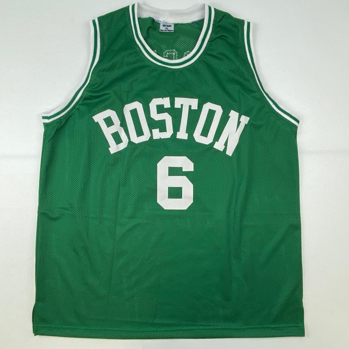 Signed Bill Russell Boston Green Jersey Hollywood Collectibles COA