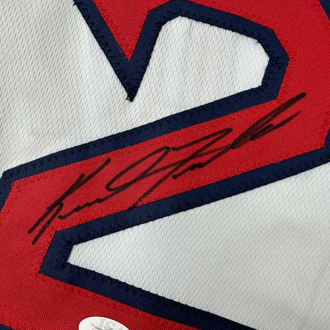 Framed Autographed/Signed Keith Foulke 33x42 Boston White Jersey JSA COA