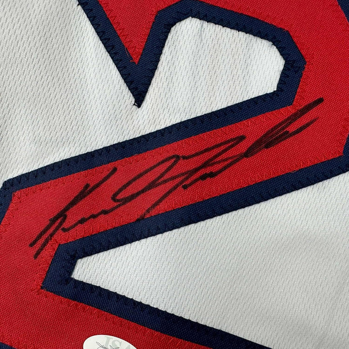 Framed Autographed/Signed Keith Foulke 33x42 Boston White Jersey JSA COA