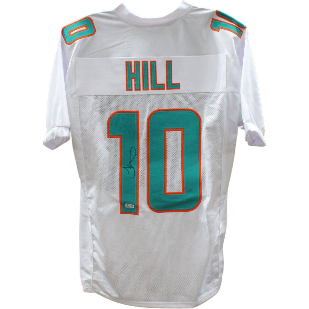 Tyreek Hill Autographed/Signed Pro Style White Jersey Beckett 36250