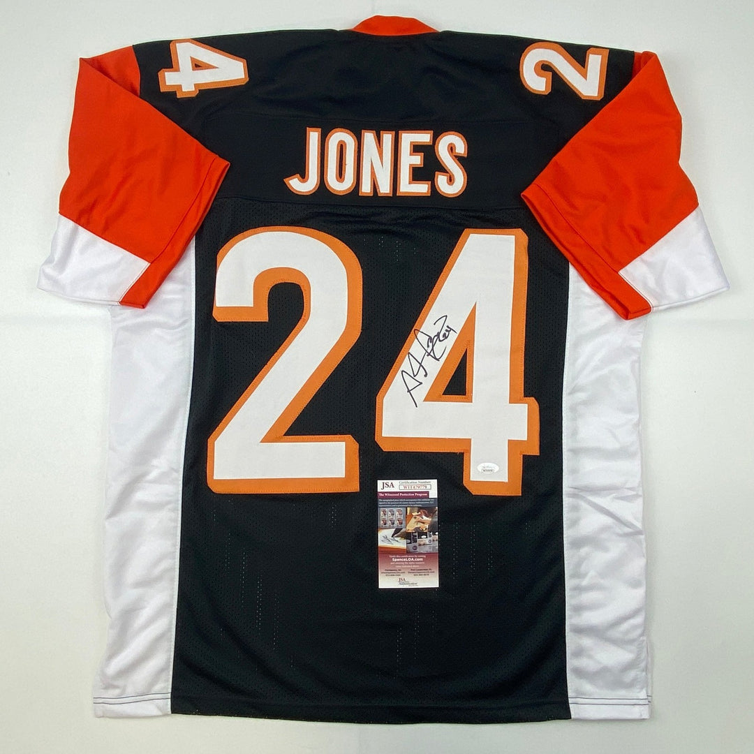 Autographed/Signed Adam Pacman Jones Cincinnati Black Jersey JSA COA