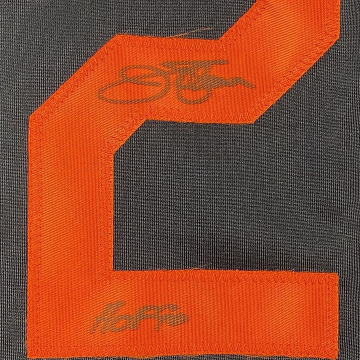 Autographed/Signed Jim Palmer HOF 1990 Baltimore Black Jersey JSA COA