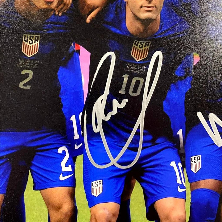 Team USA USMNT signed 11x14 photo auto Pulisic Weah Turner McKinnie Musah ~ JSA