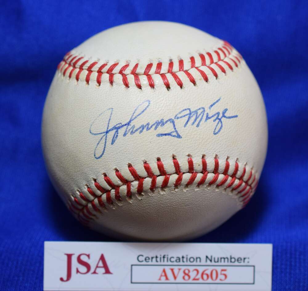 Johnny Mize JSA COA Autograph American League Signed Baseball 2