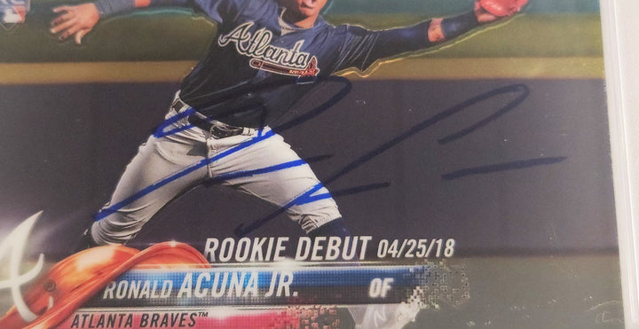 Ronald Acuna Jr Signed 2018 Topps Chrome Update RC HMT31 PSA 10 Sig 9 PSA/DNA
