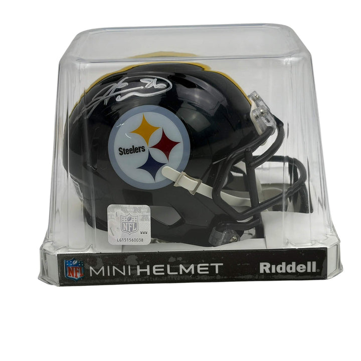 Autographed/Signed Hines Ward Pittsburgh Steelers Mini Football Helmet Beckett B