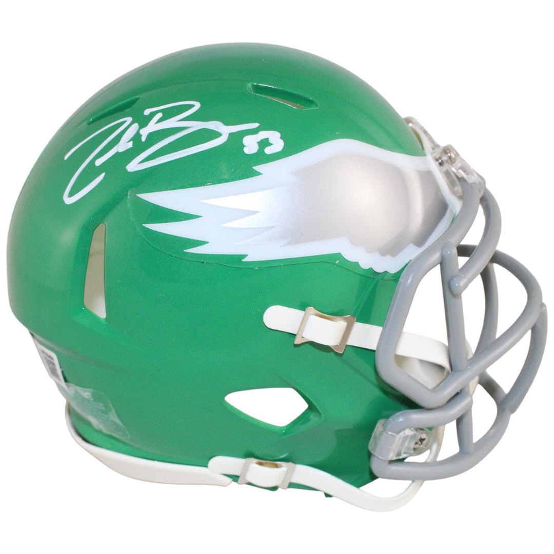 Zack Baun Autographed Philadelphia Eagles Kelly Mini Helmet Beckett WIT 52883