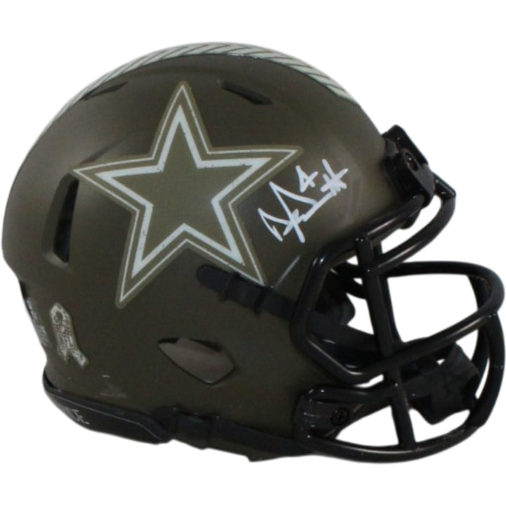 Dak Prescott Autographed/Signed Dallas Cowboys 22 STS Mini Helmet Beckett 56331