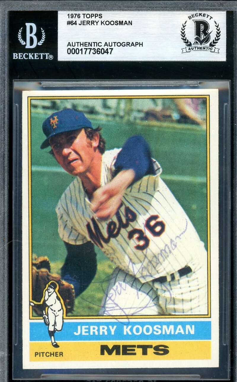 Jerry Koosman Beckett BAS Vintage Signed 1976 Topps Autograph
