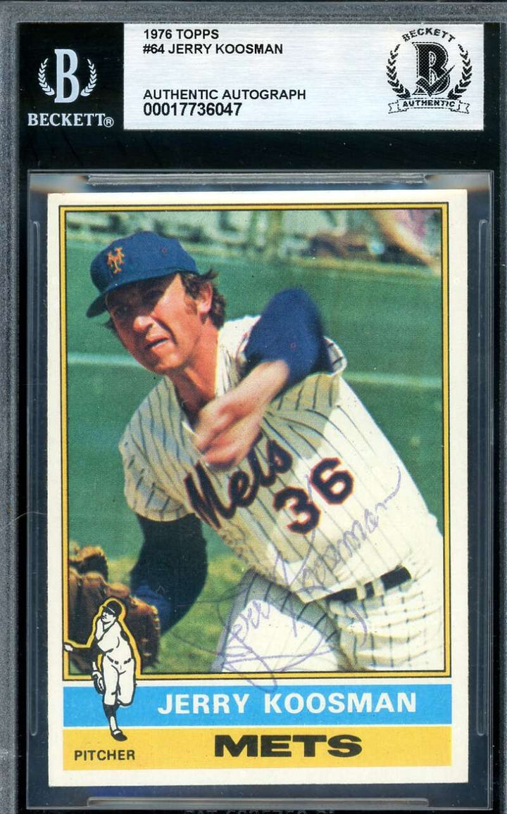 Jerry Koosman Beckett BAS Vintage Signed 1976 Topps Autograph
